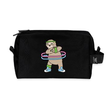 Hula Hup Hullern Huller Hoop Faultier - Recycelte Kulturtasche - Schwarz - Vorne