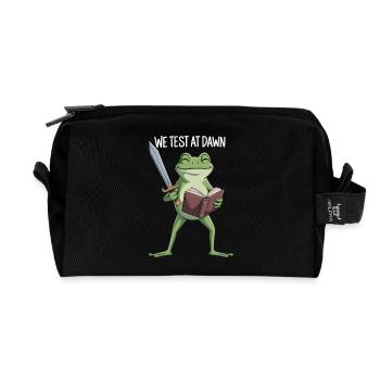 Dawn Test Frog - Recycled Toiletry Zip Bag - black - Front