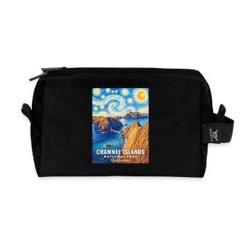 Coastal scene Channel Islands California - Recycled Toiletry Zip Bag - black - Front