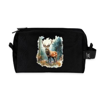 Deer Roe Deer - Recycled Toiletry Zip Bag - black - Front