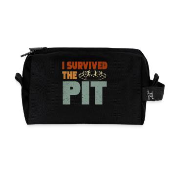 I Survived The Pit - Recycled Toiletry Zip Bag - black - Front