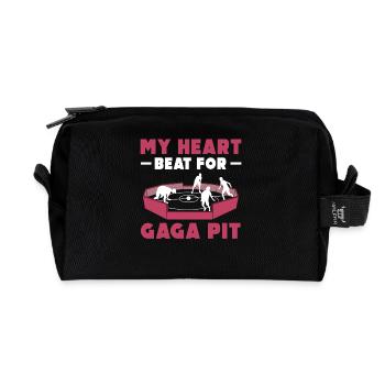 My Heart Beat for Gaga Pit - Recycled Toiletry Zip Bag - black - Front