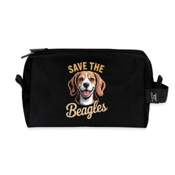 Save the Beagles Beagle Rettungsabschlag - Recycelte Kulturtasche - Schwarz - Vorne