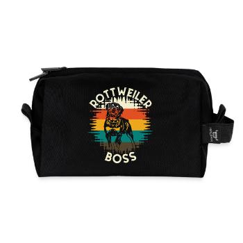 Rottweiler Alpha Leader Vintage Style - Recycled Toiletry Zip Bag - black - Front