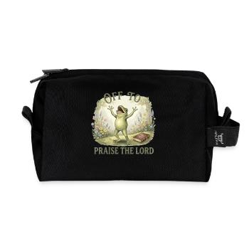 Auf, Um Den Herrn Zu Preisen Christ Frosch - Recycelte Kulturtasche - Schwarz - Vorne