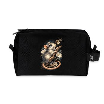 Rat de couleur Rat fantaisie Rat de la grande souris Rat domestique - Trousse de toilette en tissu recyclé - noir - Devant