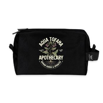 Aqua Tofana Apothecary Vintage True Crime - Recycelte Kulturtasche - Schwarz - Vorne