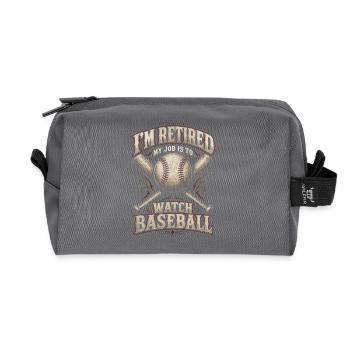 Pensioners: Watching baseball - Recycled Toiletry Zip Bag - anthracite - Front