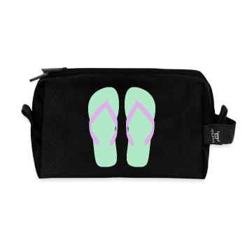 Mint Flip Flops Lavender Straps - Recycled Toiletry Zip Bag - black - Front