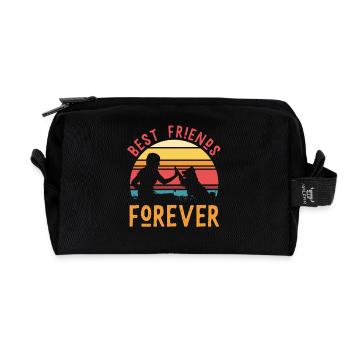 Best Friends Forever – Frau & Hund Team - Recycelte Kulturtasche - Schwarz - Vorne