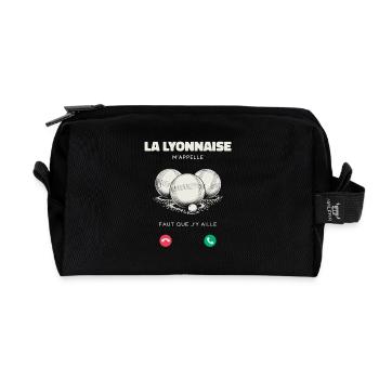 La Lyonnaise M’Appelle Faut Que J’y Aille Humour - Trousse de toilette en tissu recyclé - noir - Devant