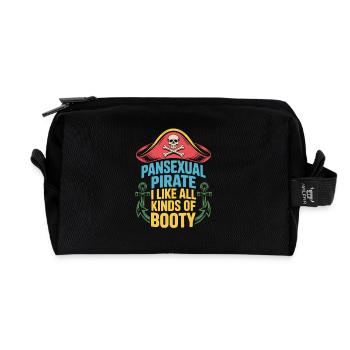 Pirate pansexuel : j’aime toutes sortes de fesses - Trousse de toilette en tissu recyclé - noir - Devant