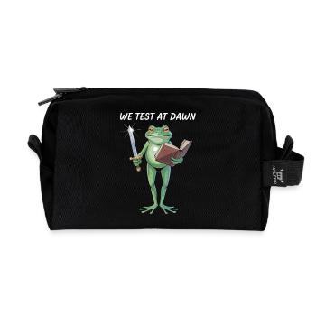 Dawn Test Frog Warrior - Recycled Toiletry Zip Bag - black - Front