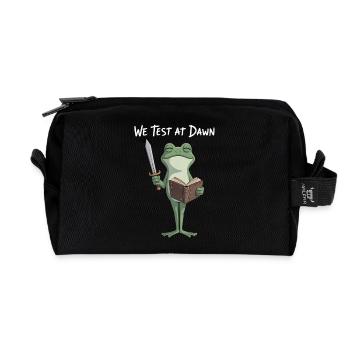 Dawn Test Frog Knight - Recycled Toiletry Zip Bag - black - Front