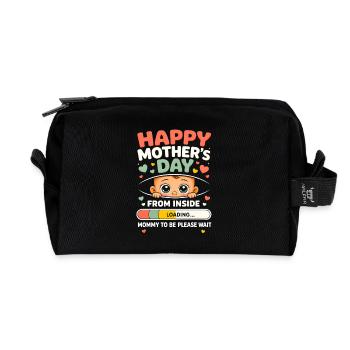 Happy Mothers Day from Inside Mommy to-Be Loading - Recycled Toiletry Zip Bag - black - Front