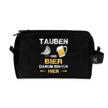 Taubenzüchter Taube Taubenzucht Spruch Brieftaube - Recycelte Kulturtasche - Schwarz - Vorne