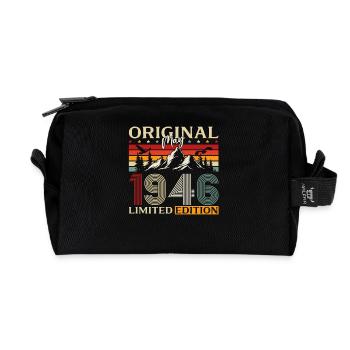 80. Geburtstag Geschenk Original Mai 1946 - Recycelte Kulturtasche - Schwarz - Vorne