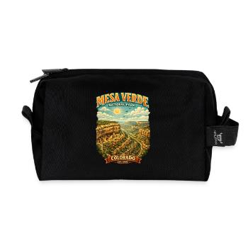 Mesa Verde National Park, Colorado, founded in 1906 - Recycled Toiletry Zip Bag - black - Front
