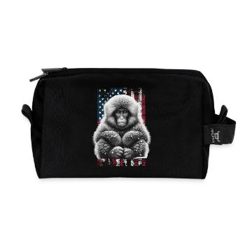 Japanese Macaque US Japanmakak - Recycelte Kulturtasche - Schwarz - Vorne