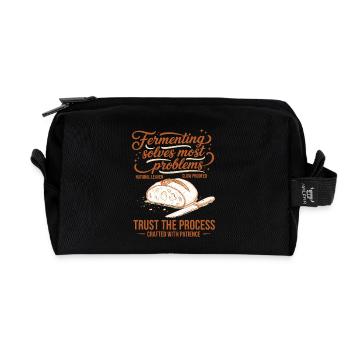 La fermentation du levain résout les problèmes - Trousse de toilette en tissu recyclé - noir - Devant