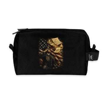 Veterans Day for Democrats - Recycled Toiletry Zip Bag - black - Front