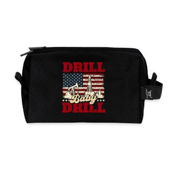 Drill Baby Bohrer Ölfeldarbeiter - Recycelte Kulturtasche - Schwarz - Vorne