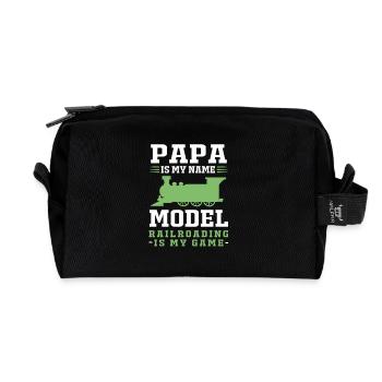Model Railway Model Making Model Maker - Recycled Toiletry Zip Bag - black - Front