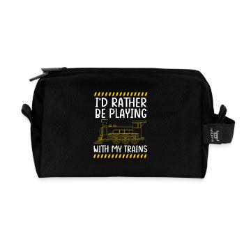 Model Railway Model Making Model Maker - Recycled Toiletry Zip Bag - black - Front