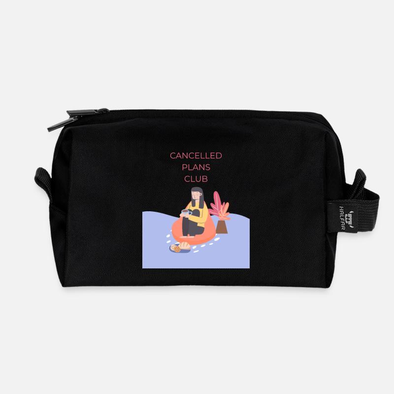 Cancelled Plans Club - Recycled Toiletry Zip Bag - black