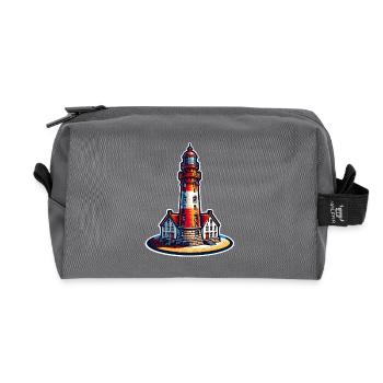 lighthouse - Recycled Toiletry Zip Bag - anthracite - Front