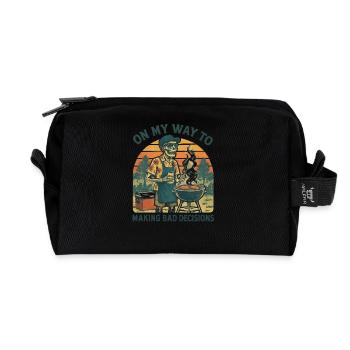Grilling Humor On My Way To Making Bad Decisions - Recycled Toiletry Zip Bag - black - Front