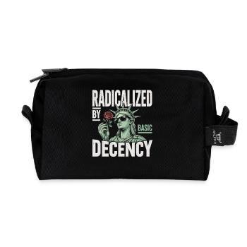 Radicalized by Decency Statue - Recycled Toiletry Zip Bag - black - Front