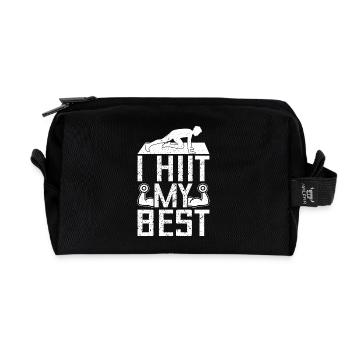 Gym Junkies I Hiit My Best Calisthenics Fitness - Recycelte Kulturtasche - Schwarz - Vorne