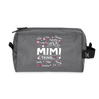 Das ist eine Mimi-Sache - Recycelte Kulturtasche - Anthrazit - Vorne