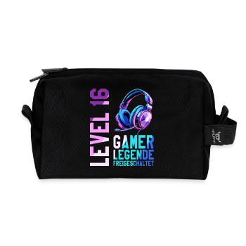 16. Geburtstag Junge Mädchen Gaming Level 16 Jahre - Recycelte Kulturtasche - Schwarz - Vorne