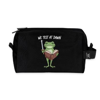 We Test at Dawn Frog Knight - Recycled Toiletry Zip Bag - black - Front