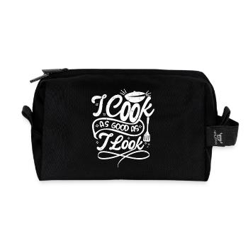 I cook as good as I look - Recycelte Kulturtasche - Schwarz - Vorne
