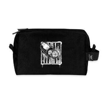 Backgammon | Jeu de société | Don - Trousse de toilette en tissu recyclé - noir - Devant