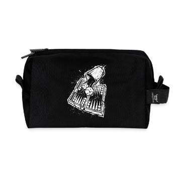 Backgammon | Jeu de société | Don - Trousse de toilette en tissu recyclé - noir - Devant