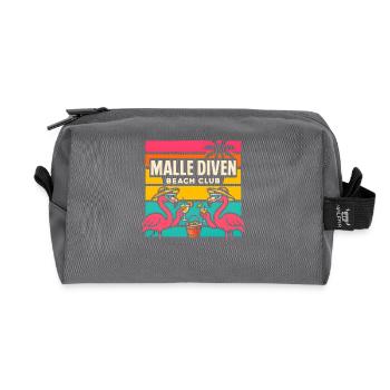 Malle Diven Beach Club Flamingo Mallorca Party  - Recycelte Kulturtasche - Anthrazit - Vorne