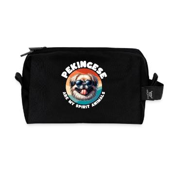 Lustige Pekinese Sprüche - Recycelte Kulturtasche - Schwarz - Vorne