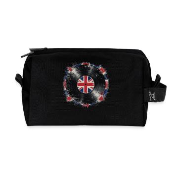 Drapeau britannique en vinyle - Trousse de toilette en tissu recyclé - noir - Devant