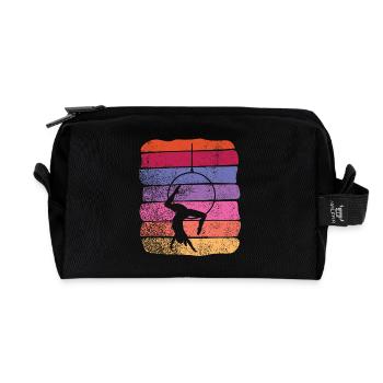 Aerialist Vintage Aerial Ring Lyra Air Ring - Recycled Toiletry Zip Bag - black - Front
