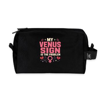 Venus sign Venus astrology - Recycled Toiletry Zip Bag - black - Front