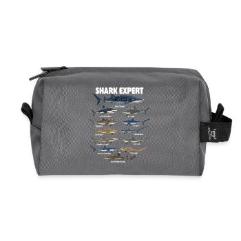 Expert en requins Humour en biologie marine océanique - Trousse de toilette en tissu recyclé - anthracite - Devant