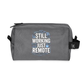 Remote Developer Still Working Remote Tech Worker - Recycled Toiletry Zip Bag - anthracite - Front