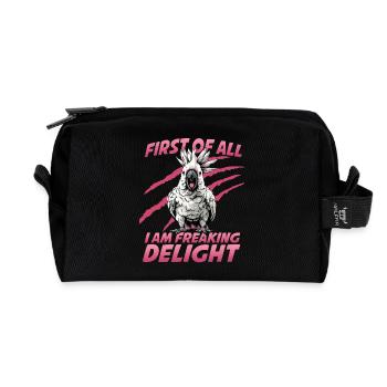Cockatoo Bird Humor Cockatoo Parrot Pet Bird Hood - Recycled Toiletry Zip Bag - black - Front