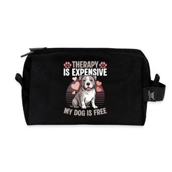 Pitbull Terrier Pittie Dog Breed - Recycled Toiletry Zip Bag - black - Front