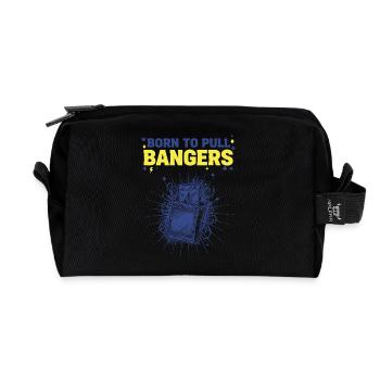 Born To Pull Bangers Trading Card Booster Pack - Recycled Toiletry Zip Bag - black - Front