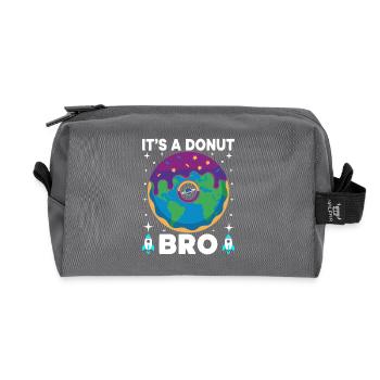 Donut Earth Bro Flat Earth Flatearth Schwurbel - Recycled Toiletry Zip Bag - anthracite - Front